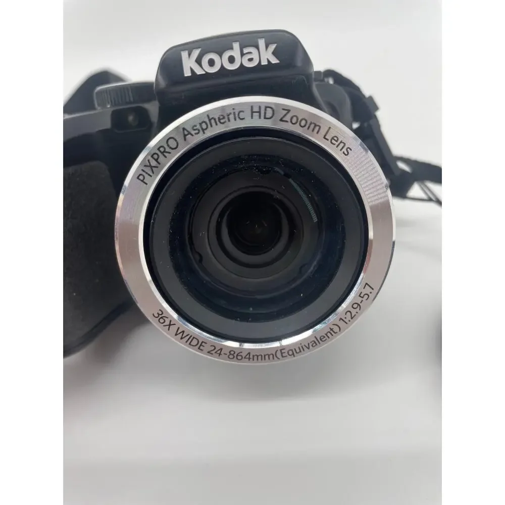 Kodak PIXPRO AZ361 Digital Camera 36X 16MP Black Charger 2 Batteries Neck Strap